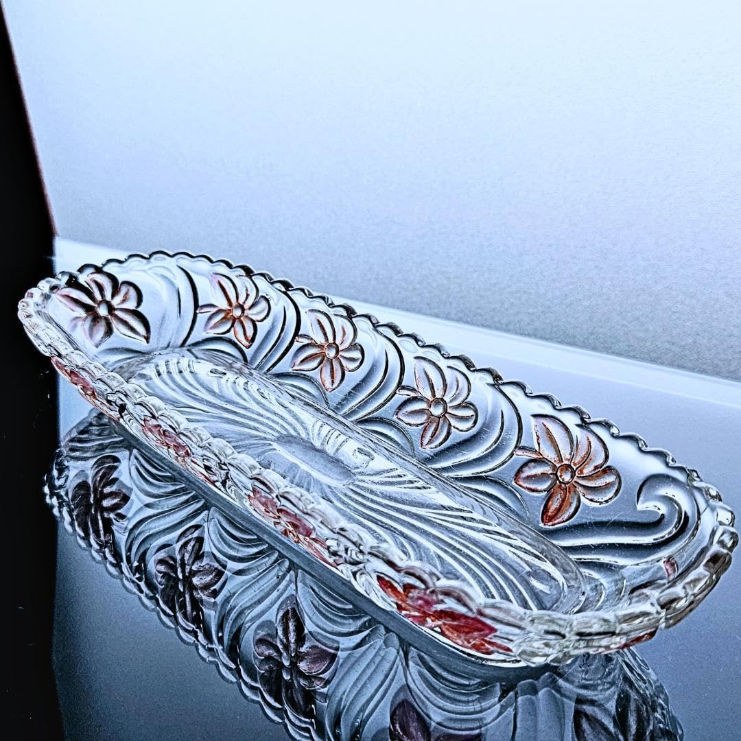 輝くオールドサンルイ すみれのアクセサリートレイ【20世紀初頭】青